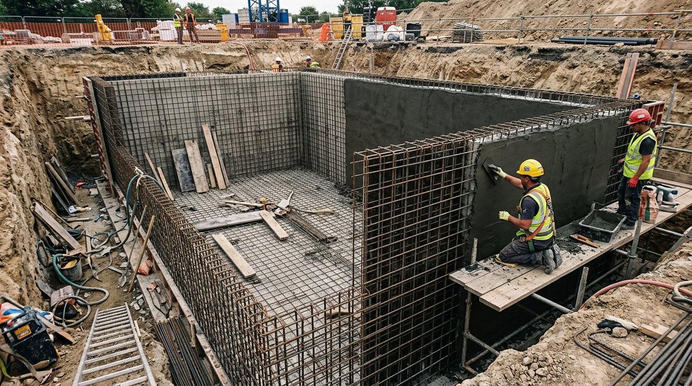 Underground Concrete Water Tank Sump Construction